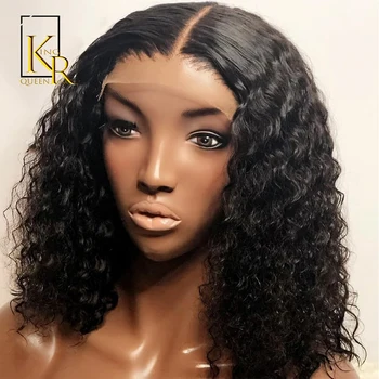 

13x4 Lace Front Human Hair Wigs For Black Women Short Bob Curly 4x4 Lace Closure Wig Pre Plucked Bleached Knot Remy Brazilian