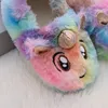 Winter Unicorn Slippers Kids Toddler Girl Flip Flop Baby Boys Fur Slides Cotton Indoor Shoes Warm Fluffy House Children Slipper ► Photo 2/6