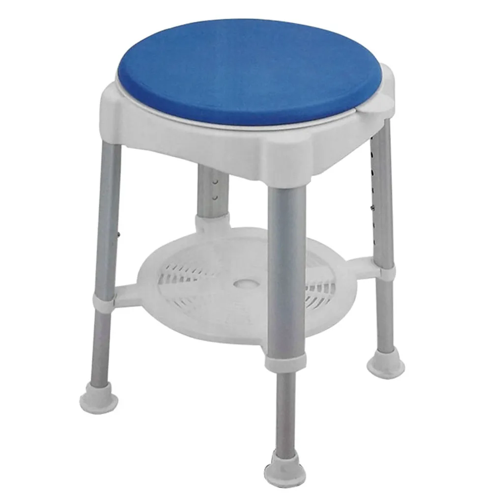 AntiSlip  Adjustable Height Bath Stool Swivel Shower Stool Heavy Duty