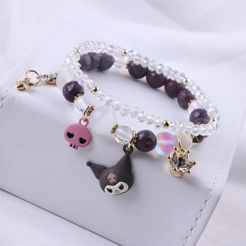 Accesorios Kawaii Sanrioed pulseras Girly Crystal Cute colgante pulsera mano joyería decoraciones niñas regalo|Cine y TV| - AliExpress