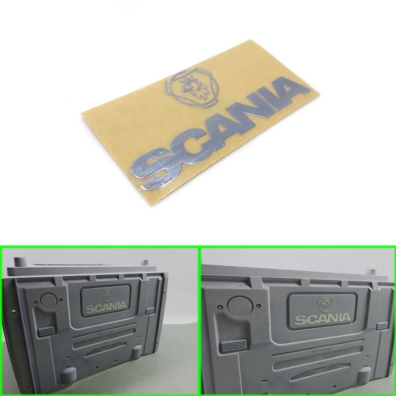 Autocollant décoratif en métal avec LOGO sur la fenêtre arrière, pour 1/14 Tamiya RC camion