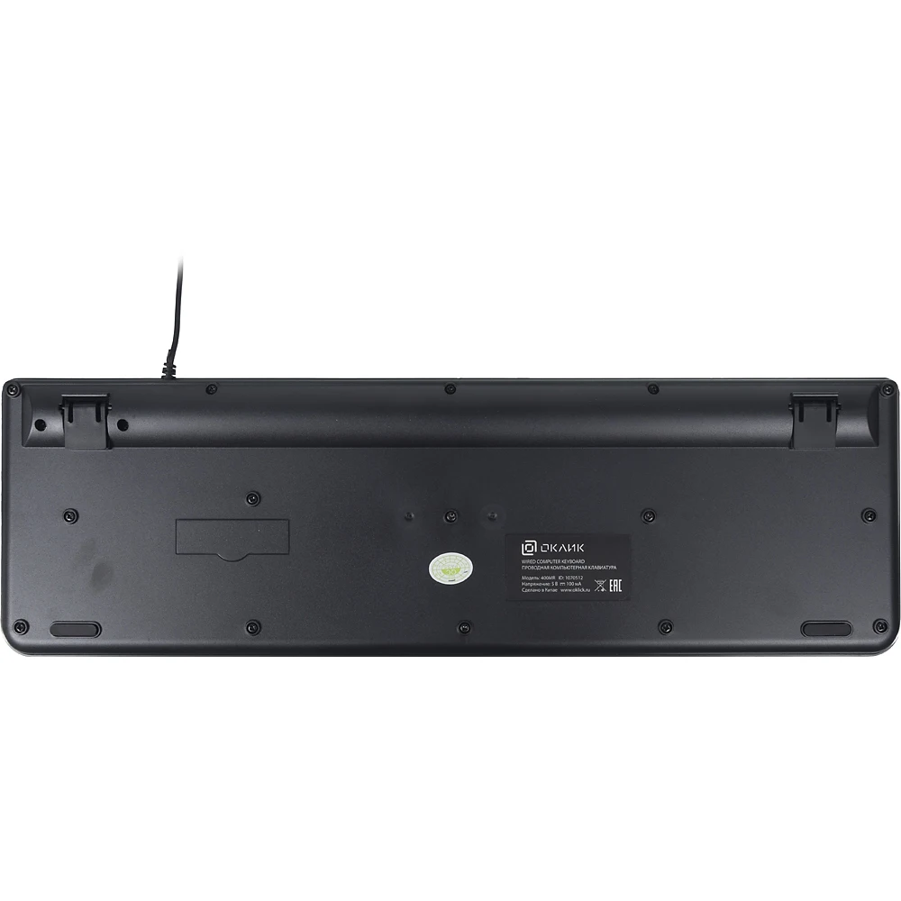 Клавиатура Oklick 400MR черный USB slim Multimedia