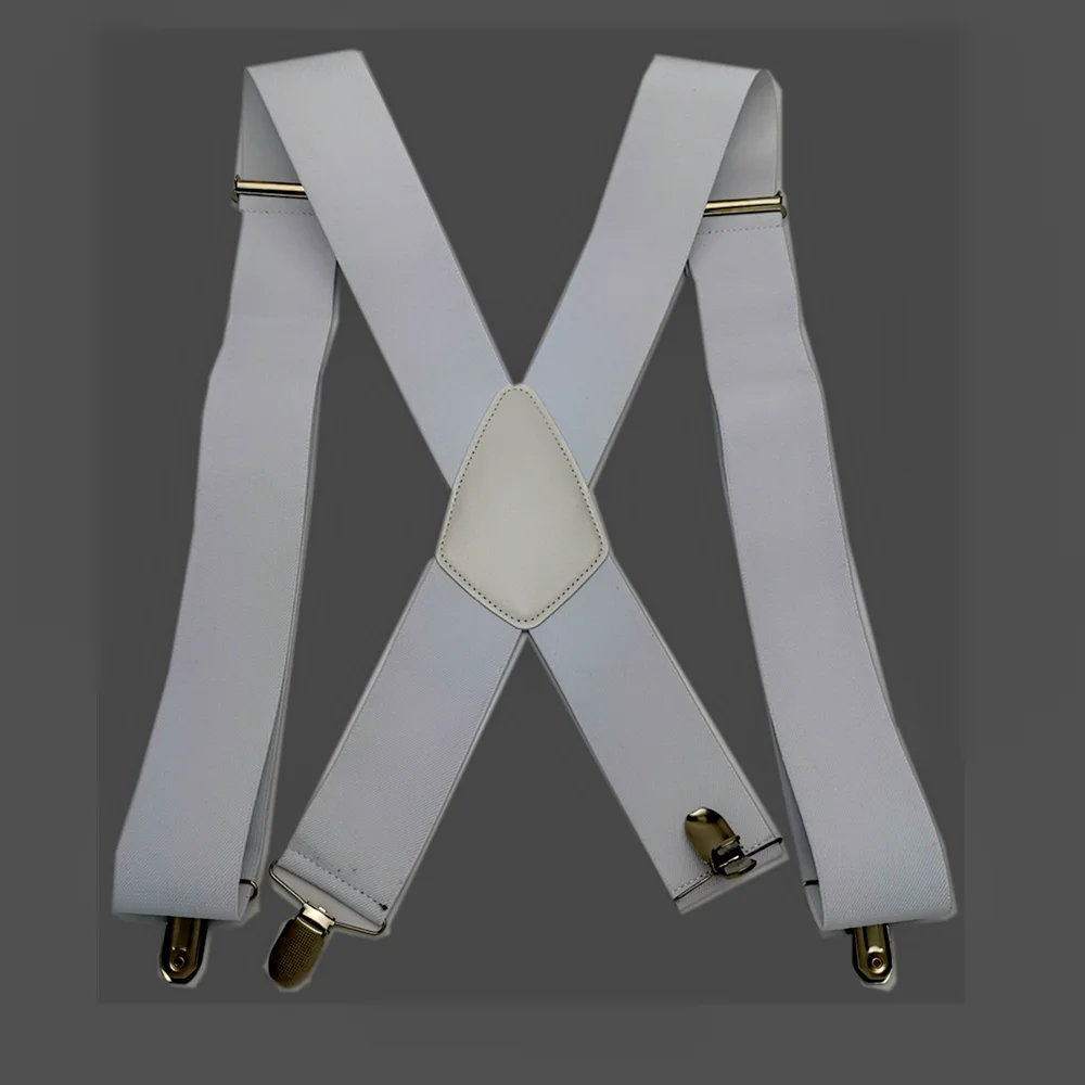 50 мм широкие эластичные регулируемые мужские подтяжки X Back Suspender кожа Крест 4 сильные защитные зажимы удерживающие штаны рабочие подтяжки