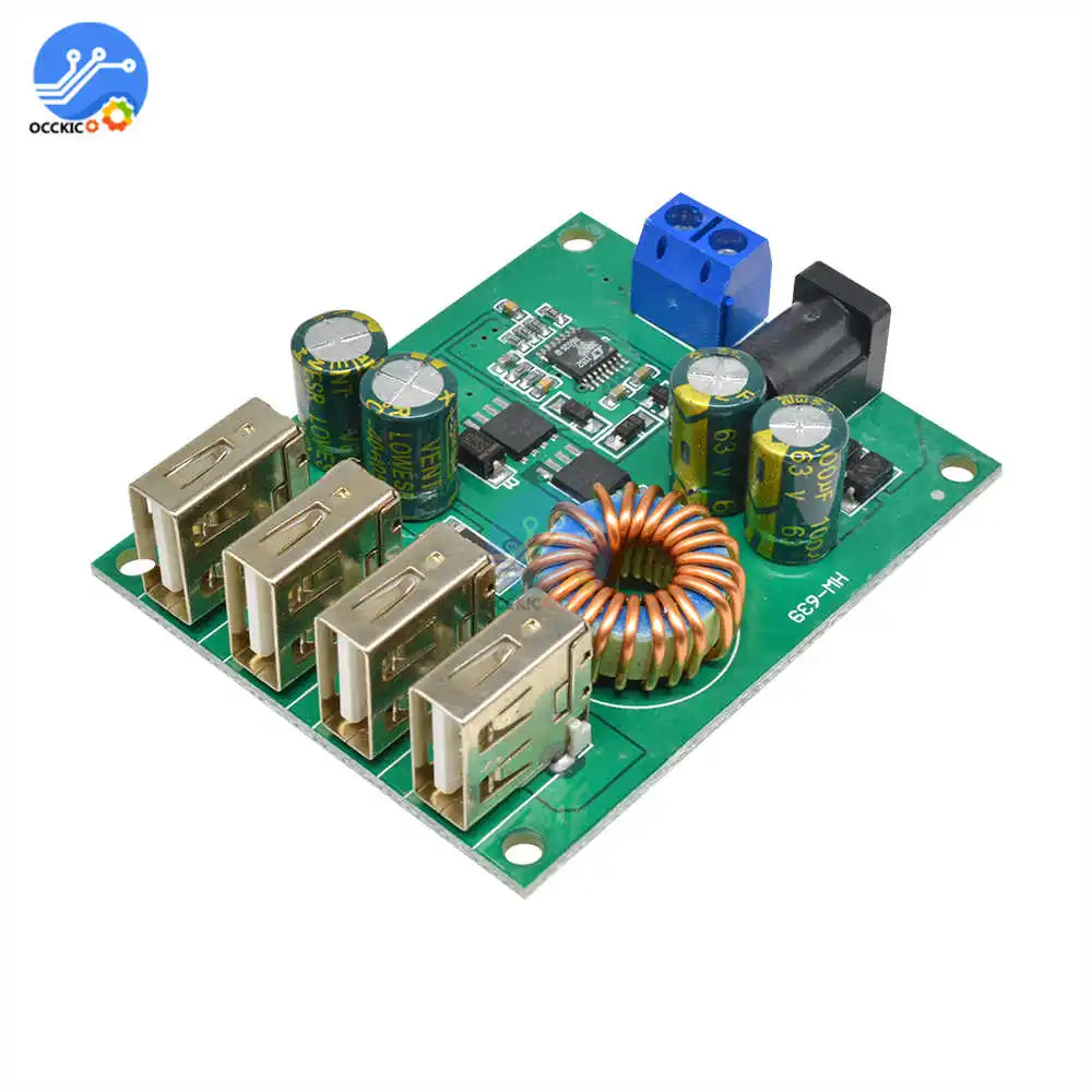 4xUSB 4 USB 5V 5A зарядное устройство модуль 7V 60V до трансформатор питания Автомобильное
