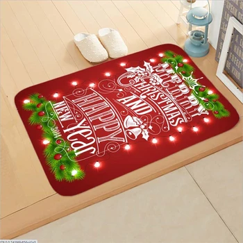 

Christmas Living Room Decoration Rug Flannel Absorbent Non-slip Door Bedroom Bedside Bathroom Carpet Can Be Customized