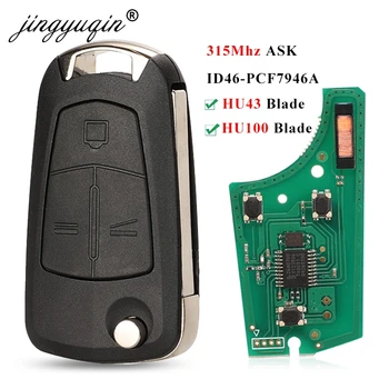 Keyforkess Flip 3 pulsanti telecomando portachiavi ASK 315MHz PCF7946 per Vauxhall/Opel Vectra C, Signum 2003-2007 Uncut HU43/HU100