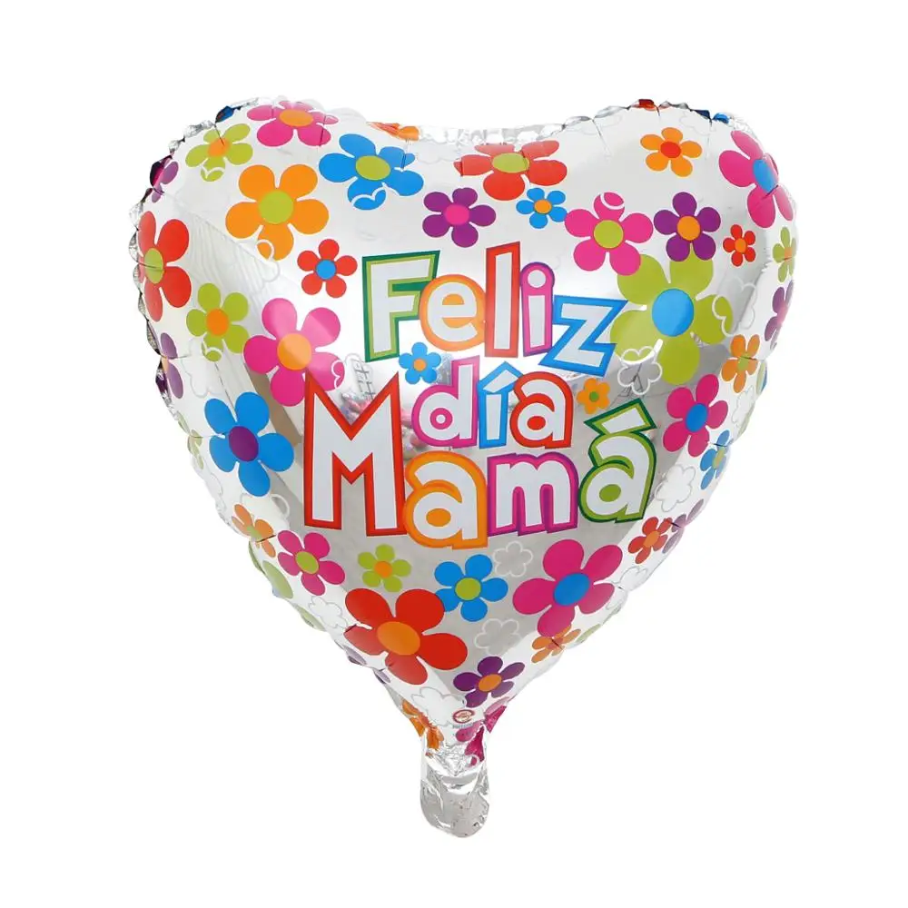 10 шт. 18 дюймов испанский я люблю тебя мама сердце шарики из фольги разных форм Счастливый День матери украшения день рождения Globos Mama подарки - Цвет: 10pcs