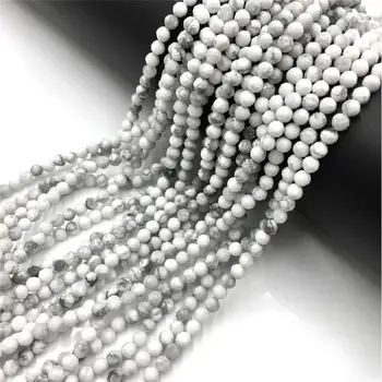 

Natural Small White Turquoises Beads Faceted Stone Beads Loose Real Tiny Howlite Beads For Jewelry Making Necklace Bracelet DIY