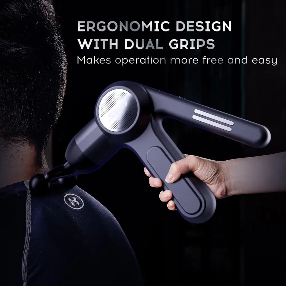 SND Massage Gun Handheld Electric Neck Back Massager for Fitness Pain Soreness Reief with 6 Adjustable Speeds 6 Message Heads
