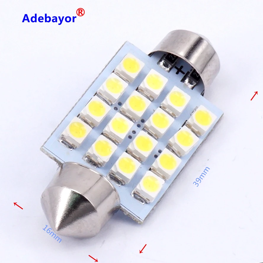 100x31 мм 36 мм 39 мм 41 мм 16SMD 1210 3528 Светодиодный фестонный светильник светодиодный фестон интерьерный купольный светильник лампа Adebayor - Испускаемый цвет: 39mm