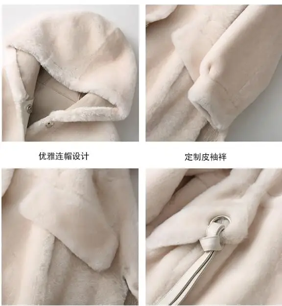 Natural Real Fur Coat Female Wool Jacket Korean Vintage Tops Autumn Winter Sheepskin Coat Women Clothes Manteau Femme