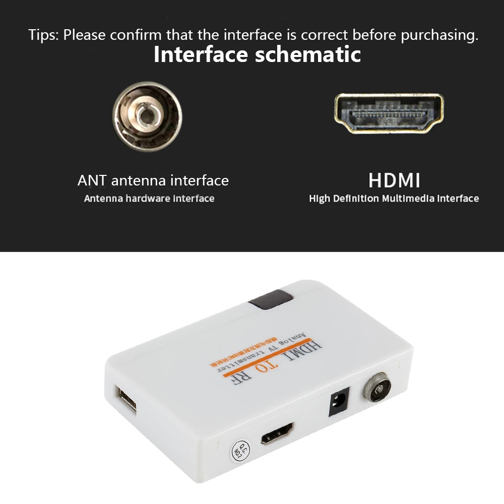 HDMI к RF аналоговый ТВ передатчик с дистанционное управление, разъем HDMI к РЧ сигнала Поддержка RF сплиттер 1080P сигнал hd-модулятор