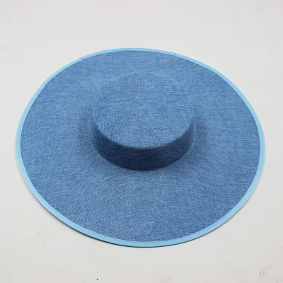 Baby blue Винтажный супер большой край DIY очарование Fedora Свадебная шляпка база для женщин 10 шт./лот разноцветные 44 см шляпа своими руками аксессуары - Цвет: Baby blue