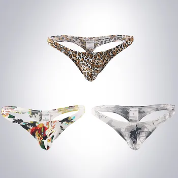 

Leopard Printed Thong Men Sexy Panties Thong Low Waist Underwear Sleepwear Brief Underpant String Homme Men Thong Tanga Hombre