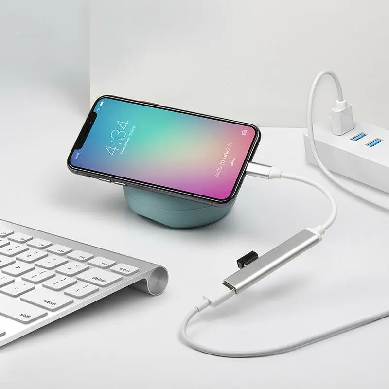3 порта USB 0 концентратор разветвитель OTG адаптер для IPhone 8 Pin Lightning к камеры