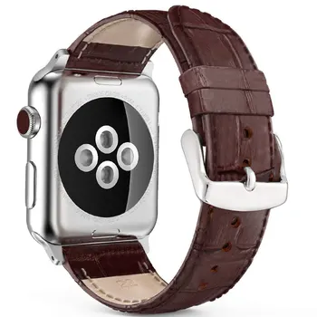 

Gennuine Leather Watch Bands For Apple Watch 38mm 42mm 40mm 44mm Crocodile Sport Strap For iWatch Series 4/3/2/1 Wristband