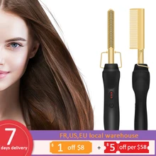 2 в 1 выпрямитель для волос бигуди электрический горячий нагрев расческа гладкий плоский утюг многофункциональный инструмент для выпрямления волос