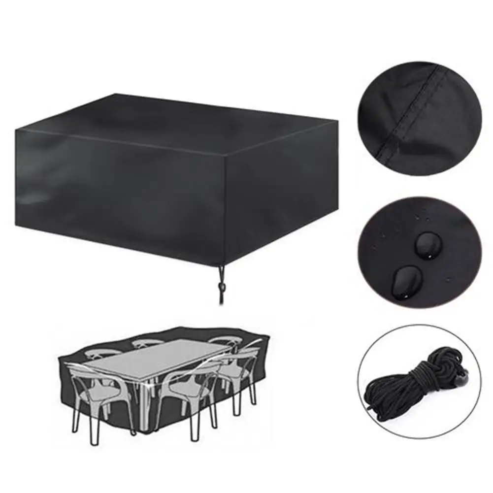 

Patio Table Cover Dustproof Waterproof Square Furniture Cover for Outdoors Garden Courtyard