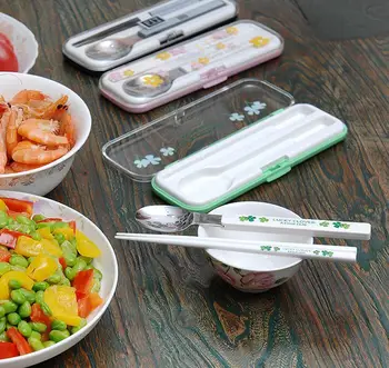 

Japan Original Binding Travel Portable Tableware Spoon And Fork Suit Spoon Chopstick Suit Boxed Dustproof Tableware