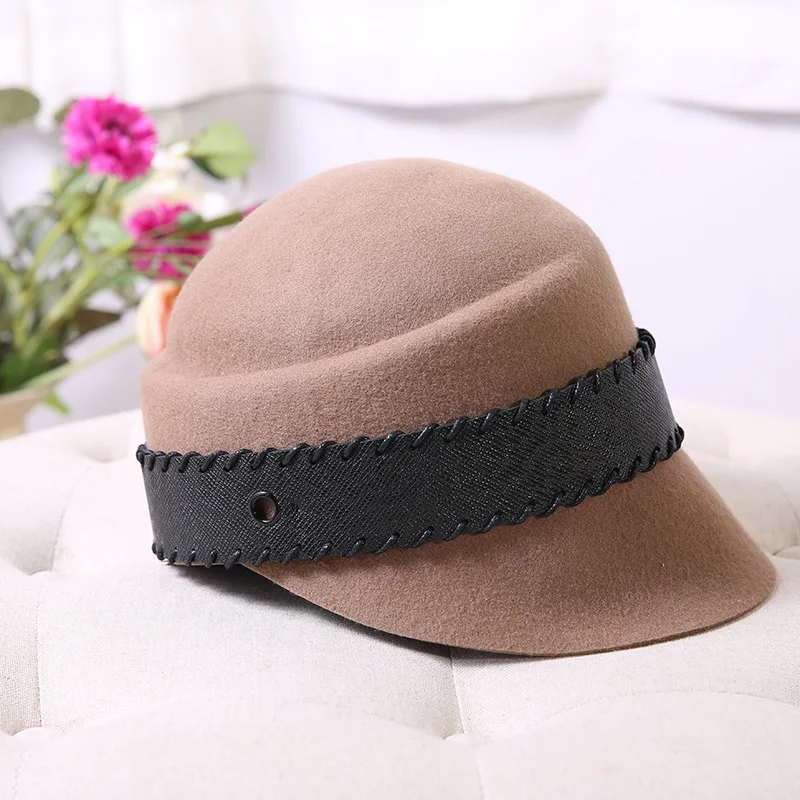 

Fashion Smple Baseball Cap Britain Australia Wool Duck- Tongue Elegant Berets Autumn/Winter Hats For Women Leisure Travel Wear