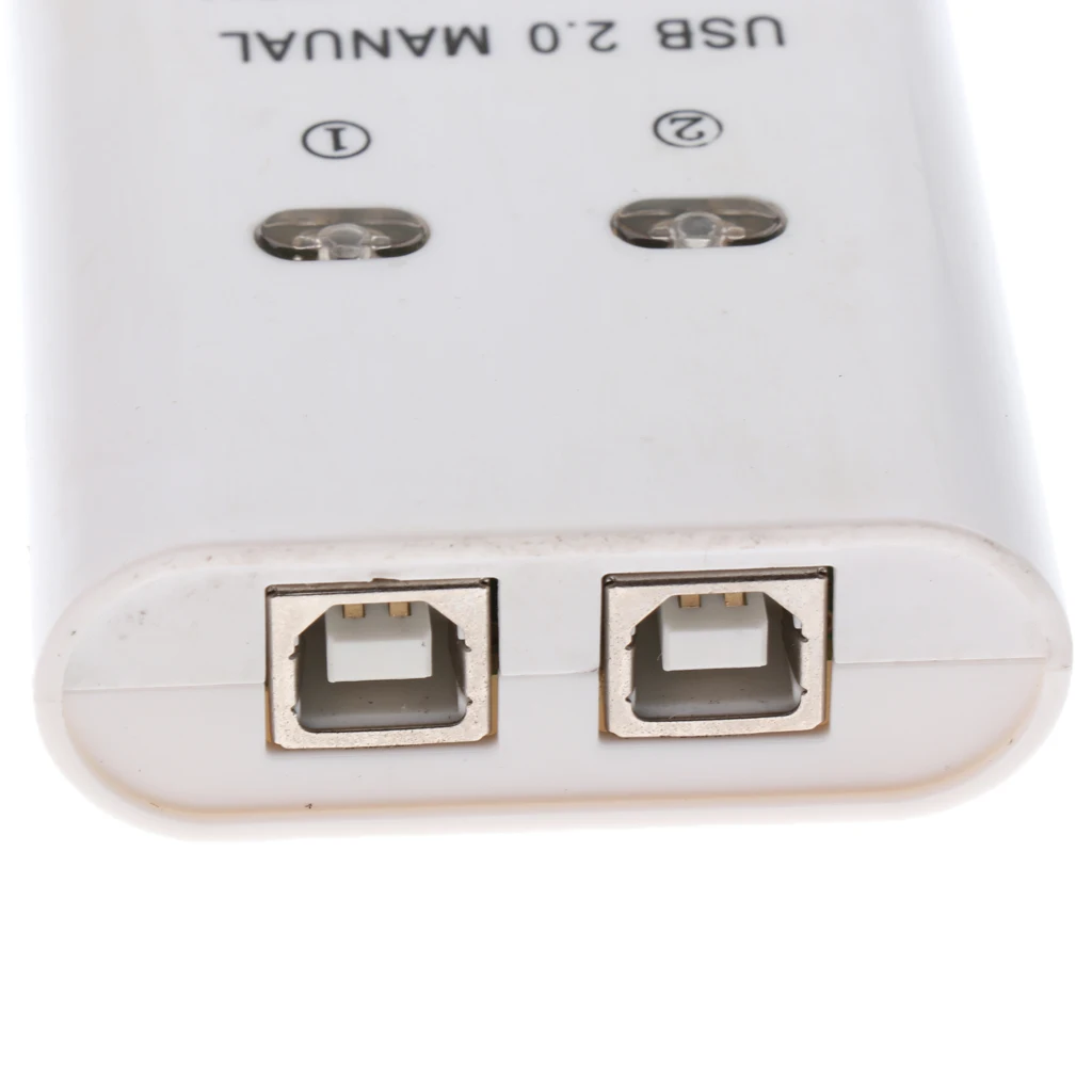 USB 2.0 Manual Sharing Switch KVM Selector 2 Port HUB For PC Scanner Printer