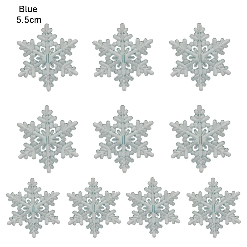 10 шт., искусственная Снежинка, кристалл, акрил, подвесные Стразы, подвесные вечерние украшения, декор для рождественской елки, сделай сам, декоративные поделки - Color: 5.5cm  blue