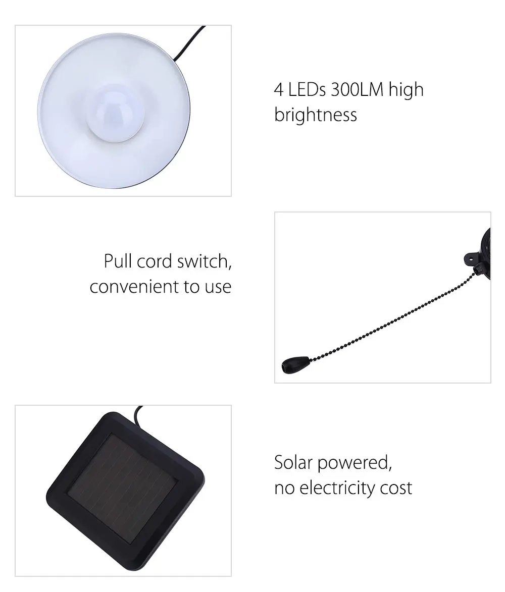 LukLoy LED Solar Light LED Pull Rope Solar Flood Light Stainless Steel Chandelier Indoor Study Hall Corridor Lighting