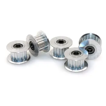 

GT2 16Teeth 3mm Bore Aluminum Timing Belt Idler Pulley for 3D Printer 6mm Width Timing Belt (Pack of 5pcs),silver
