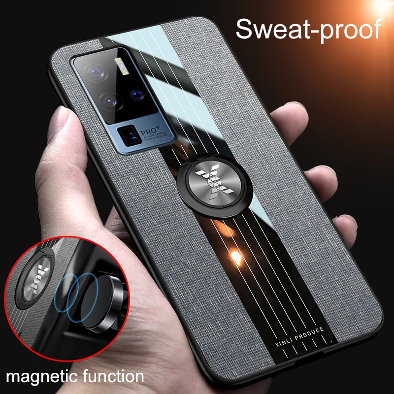 VIVO X50 Pro+ Case Cover Soft Silicone Frame and Magnetic Ring Holder Back For X30 X20 X27 Pro Plus Shell Phone Cases | Мобильные