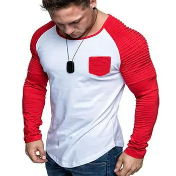 

Men's Sun Block Shirts Crinkled cuffs stitching Irregular pocket Under Thermal Shirts Outdoor Sports Skin Protection Shirts