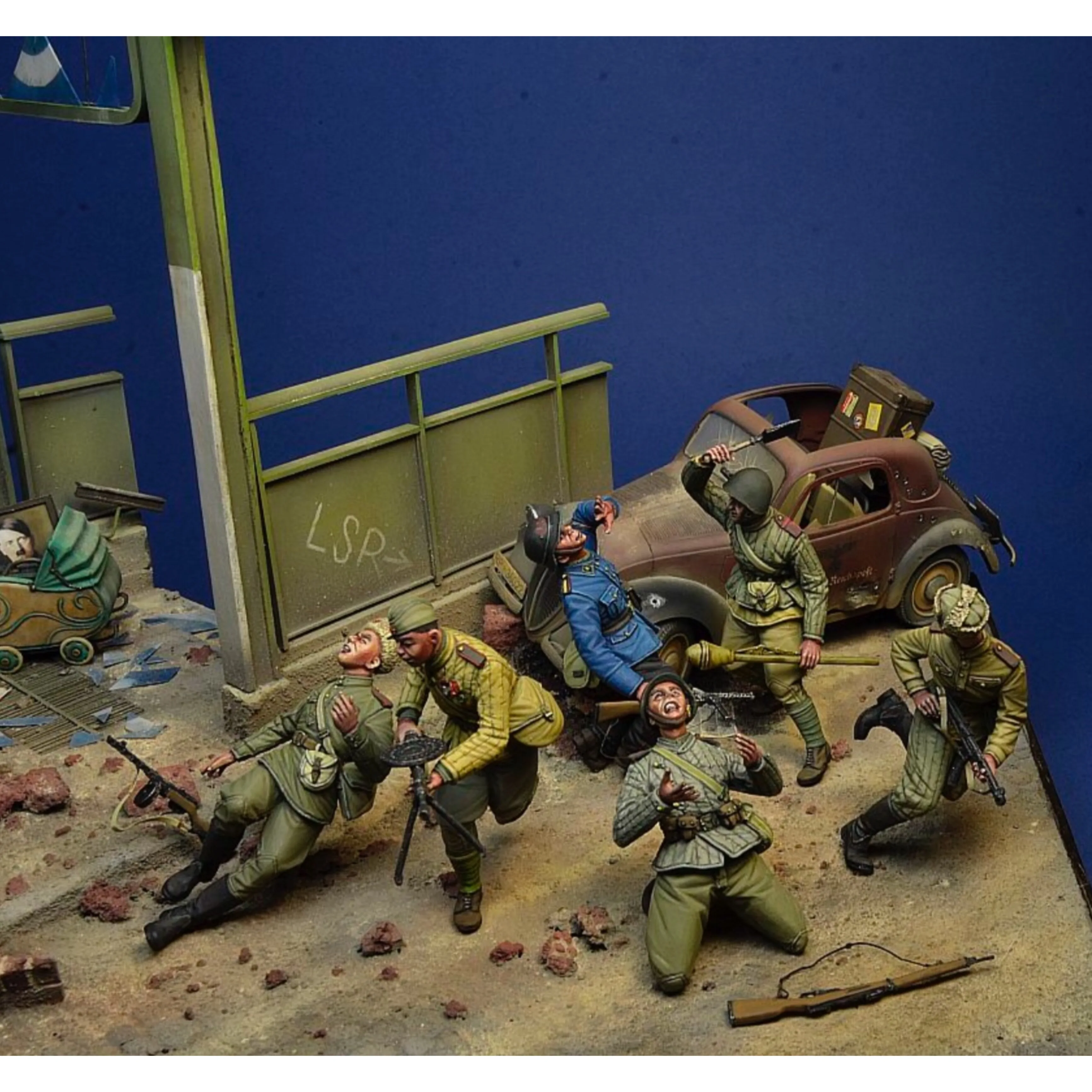 1/35  Resin Model Figure GK，SovietArmy Attack,Berlin 1945(6 figures set) , No scene, Unassembled and unpainted kit