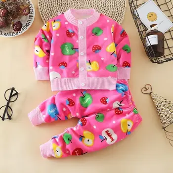 

Baby Spring Autumn Cardigan Suit Toddler Two-sided Down Cardigan Baby Autumn Sweater Catch Sweat Shirt