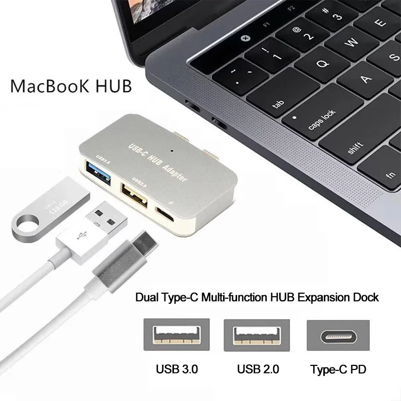 OTG адаптер Dual type-C 3.0HUB PD зарядка многофункциональная док-станция Высокоскоростная передача данных разветвитель разъем для MacBook Pro