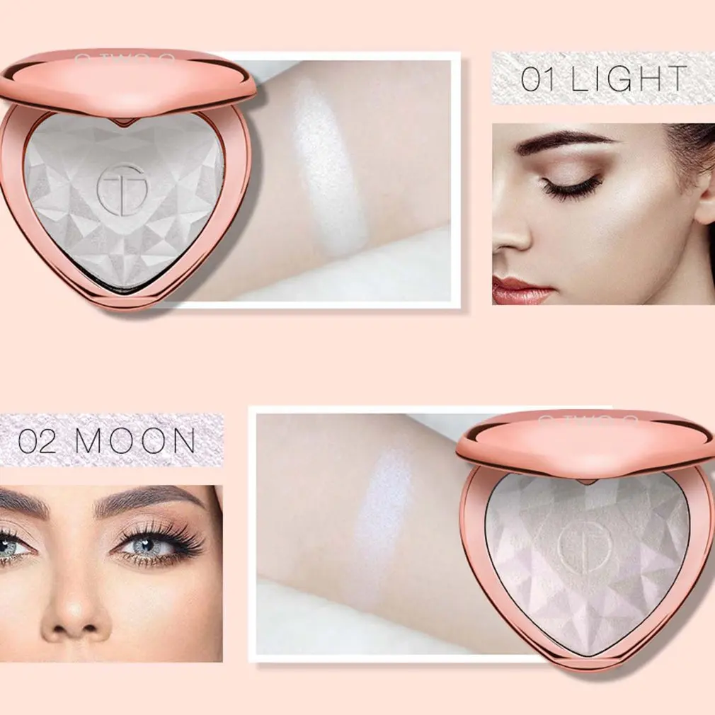 Heart-shaped High Gloss Powder Concealer Brightens Skin Color Makeup Face Contouring Lasting Powder Concealer Makeup Tools