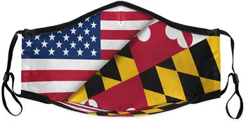 

Maryland State Flag Face Mask Washable Anti Dust Mask with 4PCS 5Layers Filters for Bicycle, Cycling,Sports, Motorcycling White