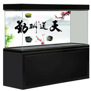

[JX-1060] Fish Tank Background HD Calligraphy Series Aquarium Sticker Mural Decoration Painting Pattern Size Can Be Customized