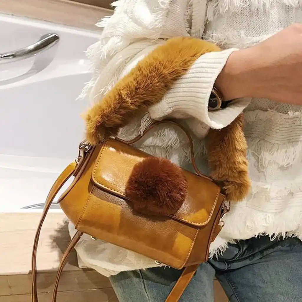 faux fur bag strap