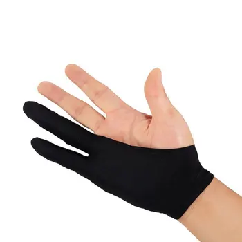 

Drawing & Pen Graphic Tablet Pad Household Gloves Two Finger Anti-fouling Glove For Artist Right Left Hand Black Glove Free Size