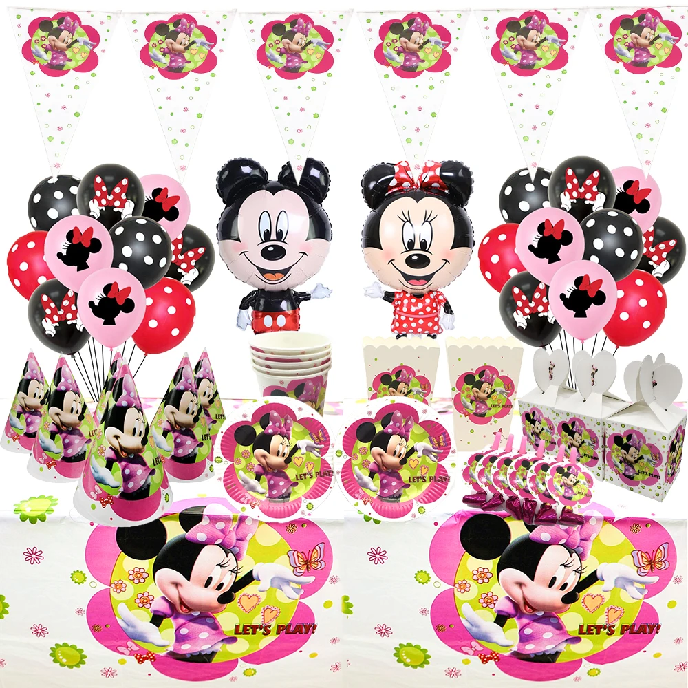 Minnie Mouse Birthday Party Tablecloth Girls Decoration Tableware Kid Tablecover 