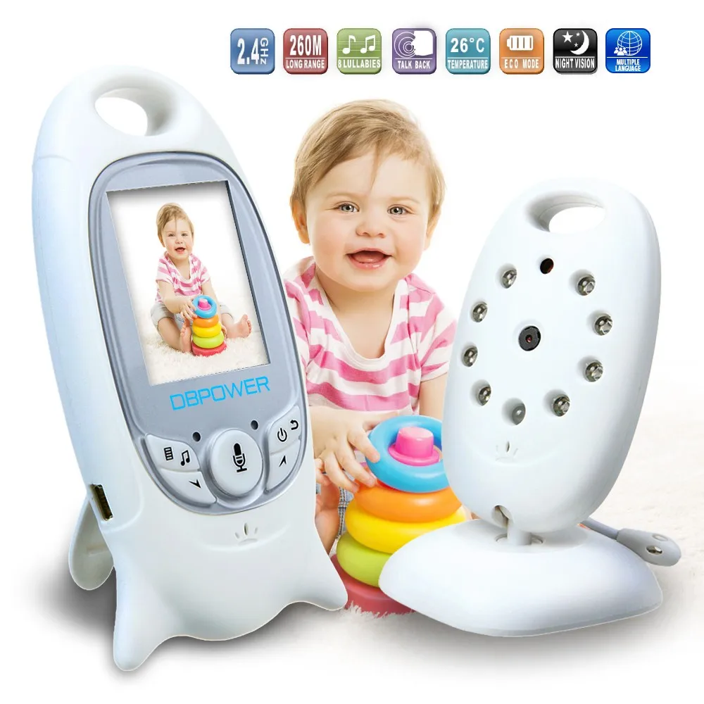 

Video Baby Monitor VB601 2.4Ghz Wireless 2.0 Inch LCD Screen 2 Way Talk IR Night Vision Temperature Security Camera 8 Lullabies