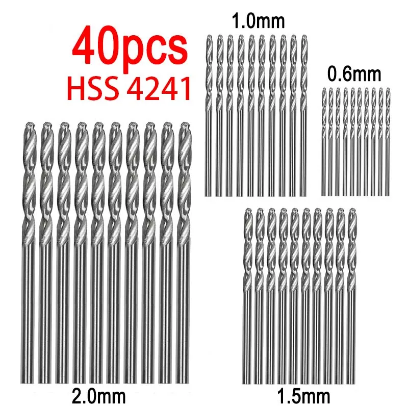 Универсальное многоразовое тонкое сверло с мини-резьбовым зажимом для ручной резьбы Diy деревообрабатывающие ювелирные изделия - Цвет: 40pcs HSS 4241