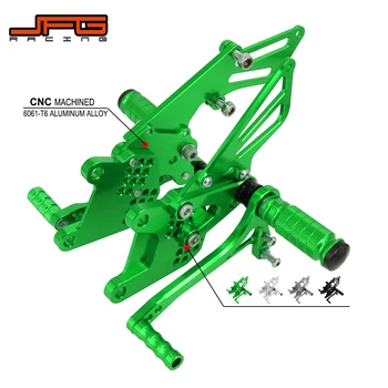 

Motorcycle Aluminum CNC Adjustable Footpegs Foot Pegs Pedals Rest Rearset For KAWASAKI Ninja ZX10R ZX-10R 2006-2010 Street Bike