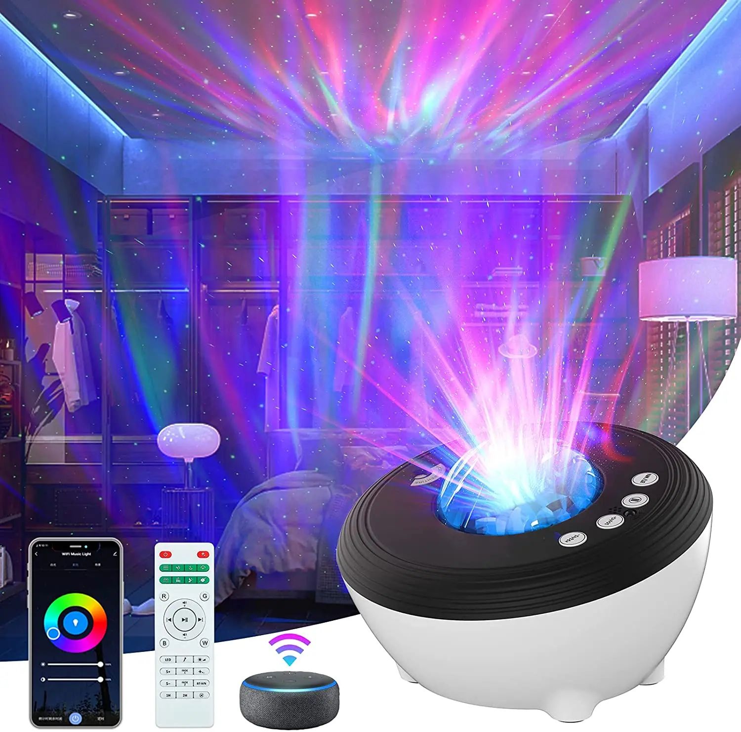 Galaxy Projector Lamp Starry Sky Night Light For Home Bedroom Room ...