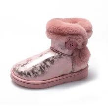 Новые зимние детские ботинки теплые нескользящие легкие спортивные для девочек повседневная обувь детские ботинки с мехом