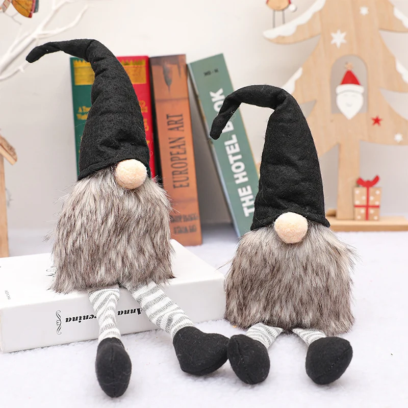 2020 Christmas Handmade Swedish Santa Gnome Doll Ornaments Black Hat Figurine Tree Hanging Decorations，Elf Toys | Дом и сад