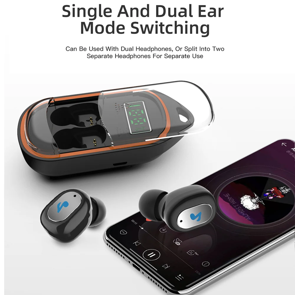 X21S Bluetooth наушники-вкладыши TWS с 5,0 интеллигентая(ый) Шум снижение Беспроводной наушники Водонепроницаемый спортивные Auriculares Bluetooth с зарядный чехол