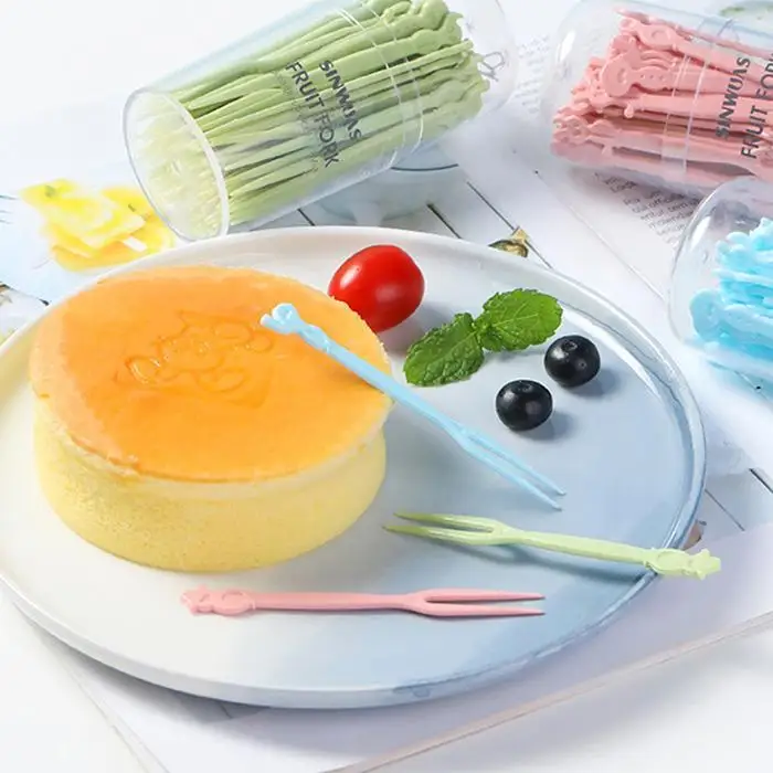 50pcs Durable Portable Household Disposable Cake Fruit Fork for Kitchen Supplies