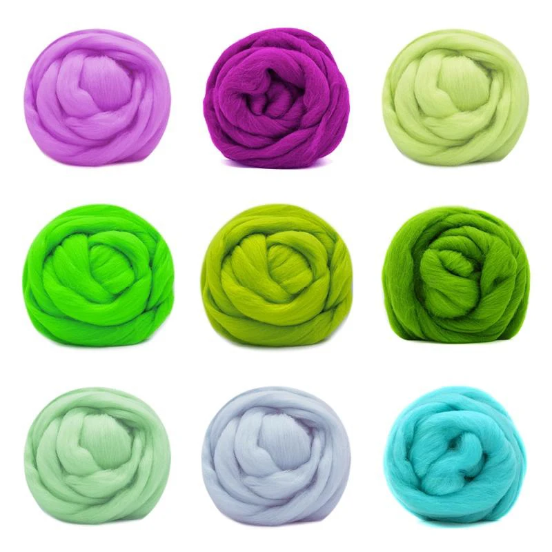 

Merino Wool Roving 10g for Wet Felting, Spinning 19 Microns Soft and Pure without Impurity Dyed by Machine