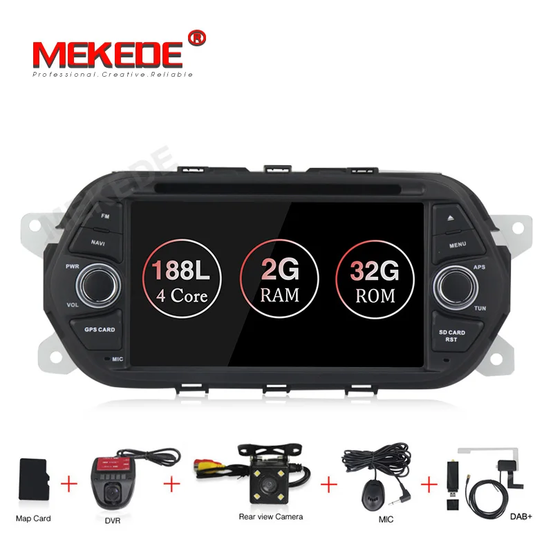 MEKEDE HD 1024x600 1din Android 8,1 автомобиля стереонаушники DVD для Fiat Tipo Egea автоматическое радио GPS навигации - Цвет: 32G  CAMERA DVR DAB