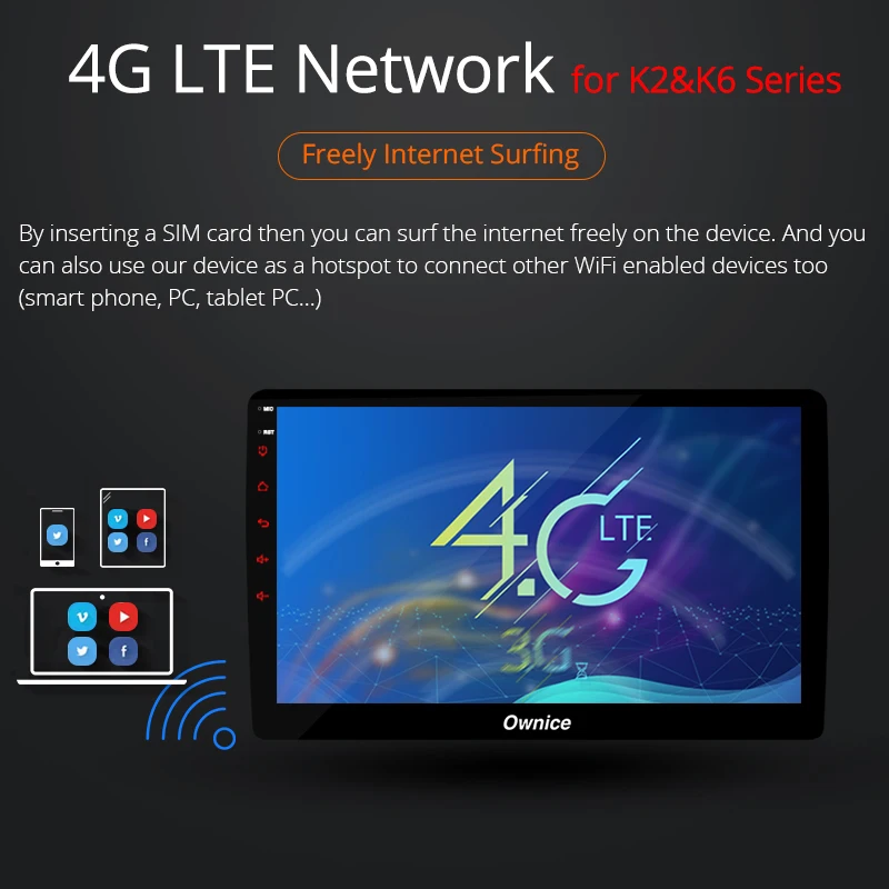  Ownice K3 K5 K6 Android 9.0 Octa 8 core Radio 2 DIN 4GB RAM 64GB ROM Universal GPS Radio WiFi Suppo